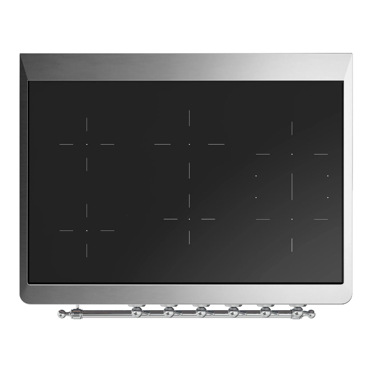 ILVE Majestic III 36-Inch Induction Range with 6 Induction Elements and Triple Glass Door Electric Oven in Glossy Black with Chrome Trim (UMIB36NR3BKC)