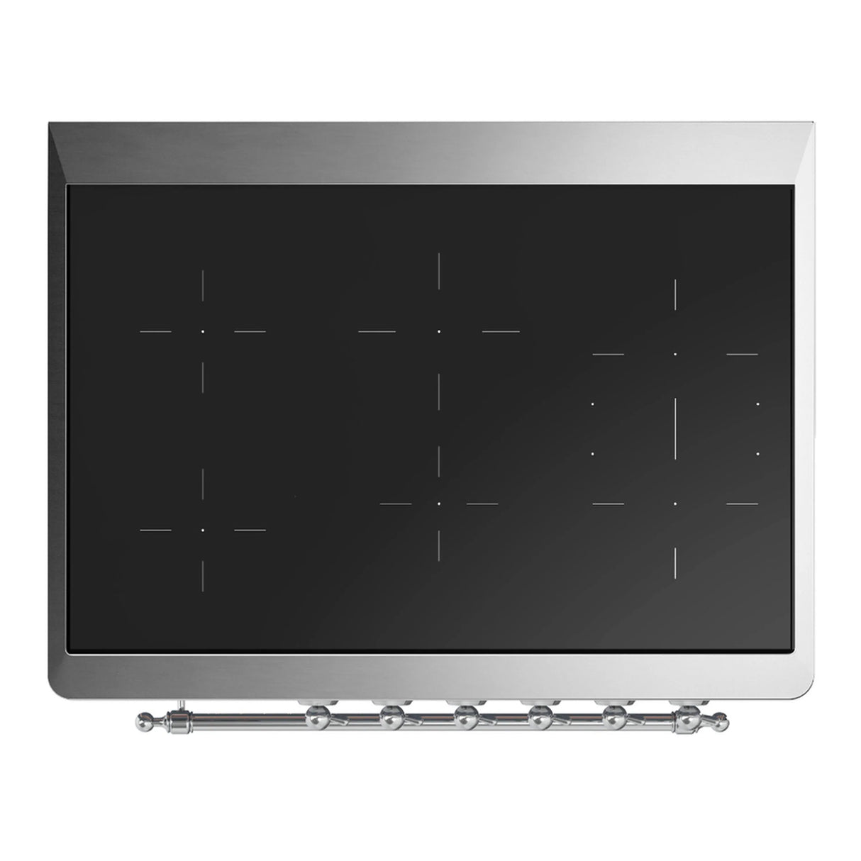 ILVE Majestic III 36-Inch Induction Range with 6 Induction Elements and Triple Glass Door Electric Oven in Burgundy with Chrome Trim (UMIB36NR3BUC)