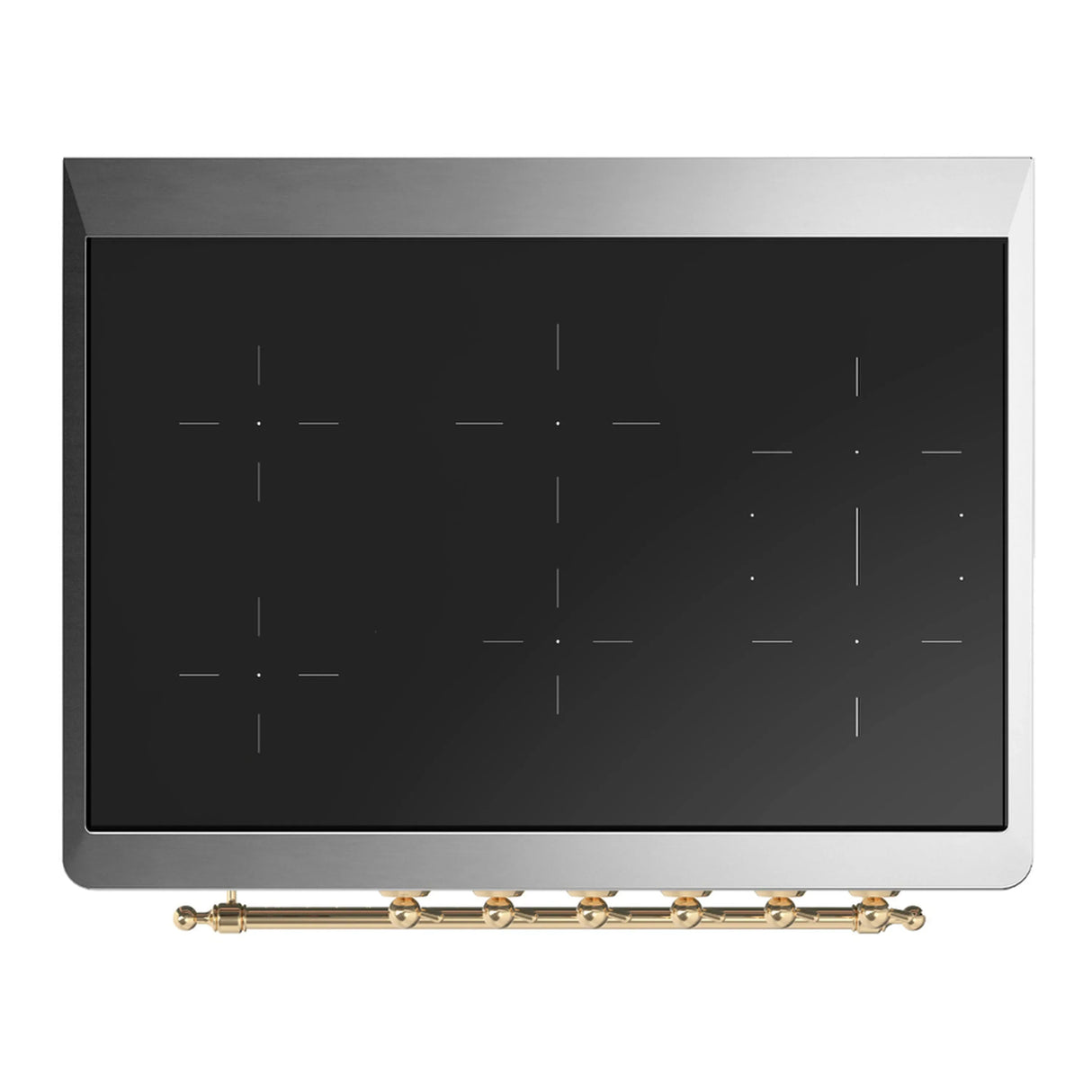 ILVE Majestic III 36-Inch Induction Range with 6 Induction Elements and Solid Door Electric Oven in Emerald Green with Brass Trim (UMIB36QNR3EGG)