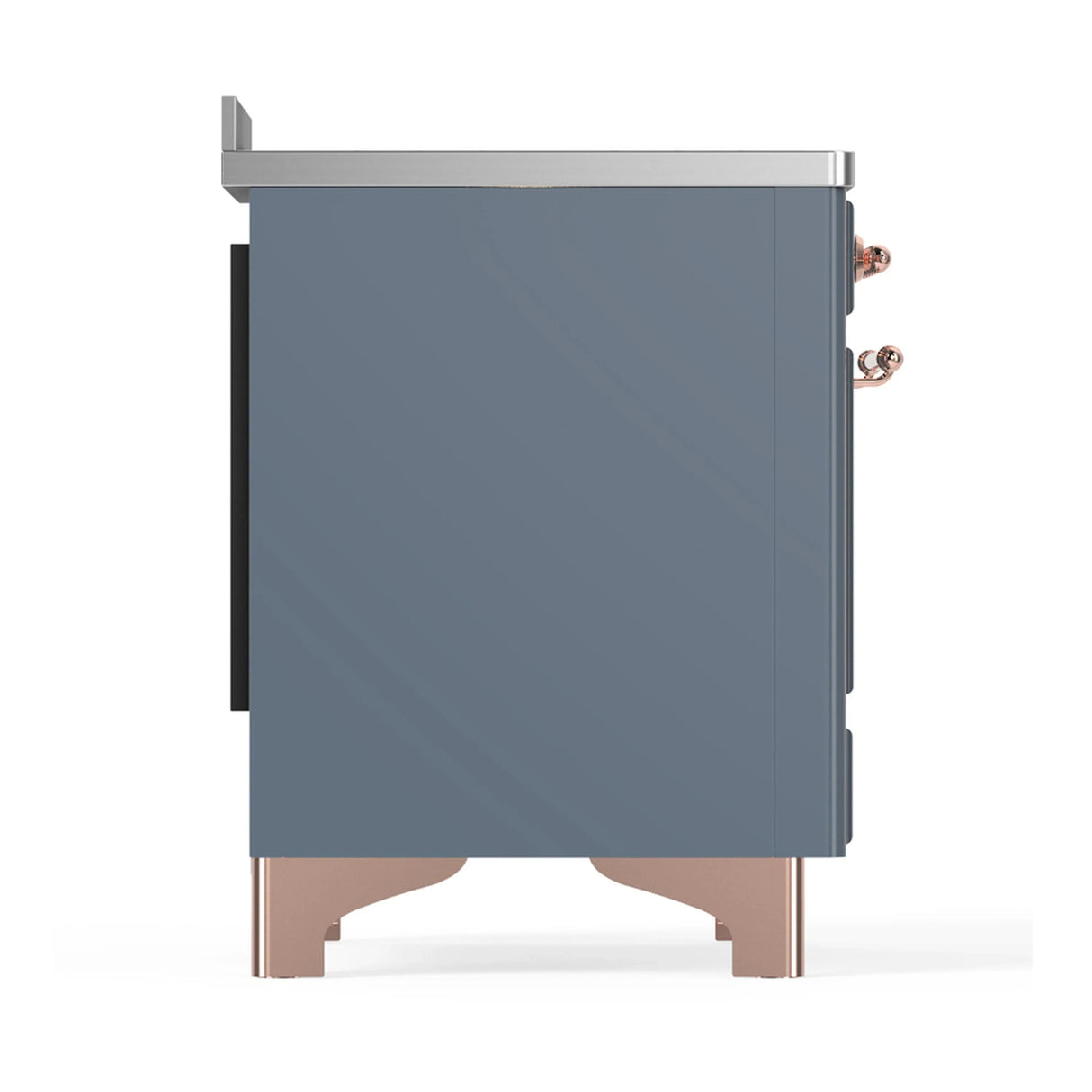 ILVE Majestic III 48-Inch Induction Range with 6 Induction Elements and Triple Glass Door Electric Oven in Blue Grey with Copper Trim (UMIB48NR3BGP)