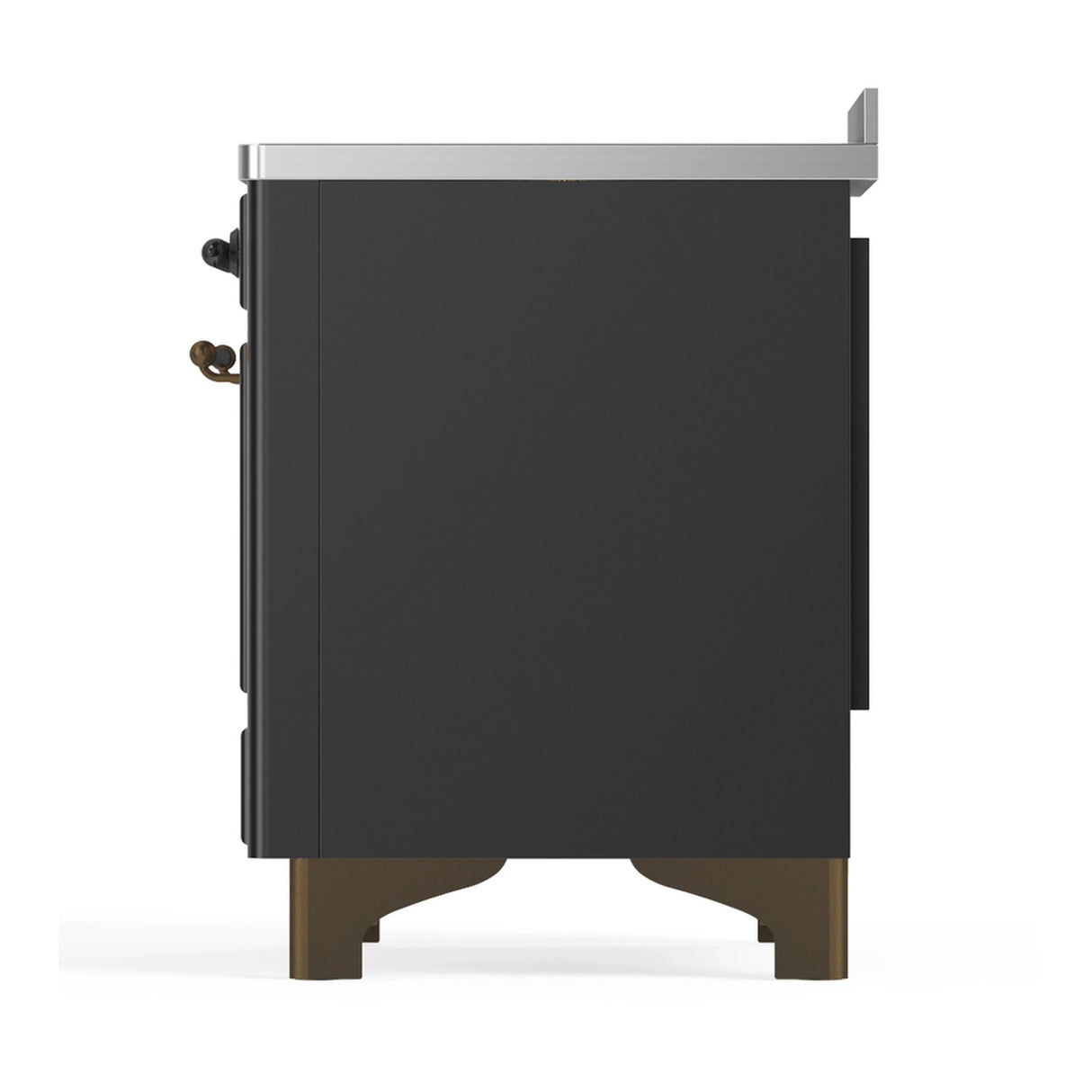 ILVE Majestic III 48-Inch Induction Range with 6 Induction Elements and Triple Glass Door Electric Oven in Matte Graphite with Burnished Trim (UMIB48NR3MGB)