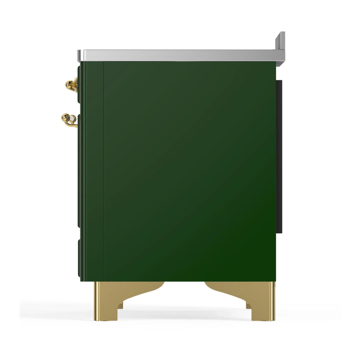 ILVE Majestic III 48-Inch Induction Range with 6 Induction Elements and Solid Door Electric Oven in Emerald Green with Brass Trim (UMIB48QNR3EGG)