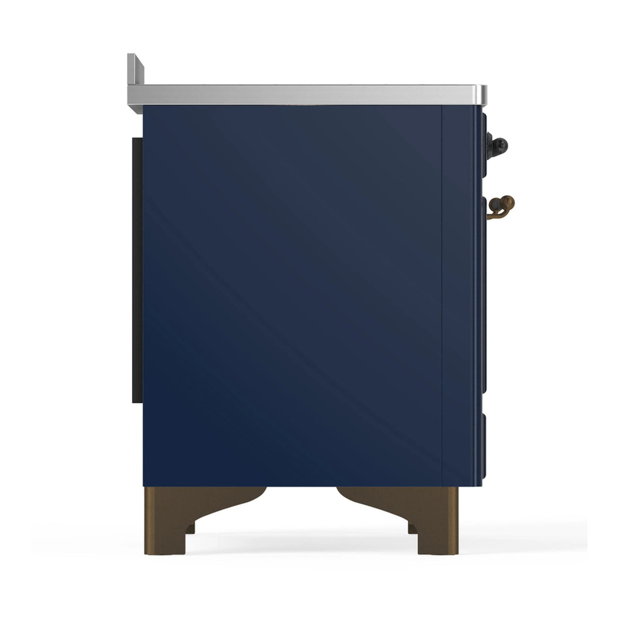 ILVE Majestic III 48-Inch Induction Range with 6 Induction Elements and Solid Door Electric Oven in Mightnight Blue with Burnished Trim (UMIB48QNR3MBB)
