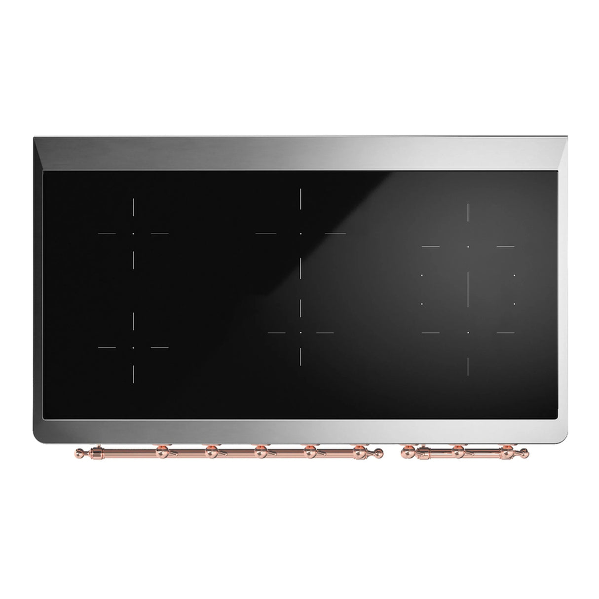 ILVE Majestic III 48-Inch Induction Range with 6 Induction Elements and Solid Door Electric Oven in Mightnight Blue with Copper Trim (UMIB48QNR3MBP)