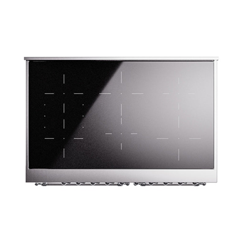 ILVE 40-Inch Nostalgie II Noblesse Induction Range with Triple Glass Door in Custom RAL with Chrome Trim (UNDI406NMPRAC)