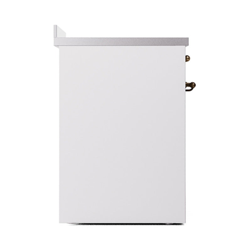 ILVE 30-Inch Nostalgie II Noblesse Induction Range with Solid Door Oven in White with Chrome Trim (UNI304QNMPWHC)