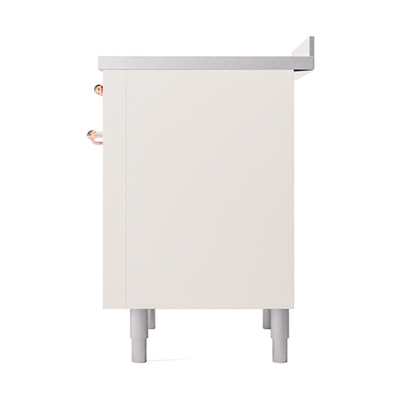 ILVE Nostalgie II Noblesse 36-Inch Induction Range with Solid Door in Antique White with Copper Trim (UNI366QNMPAWP)