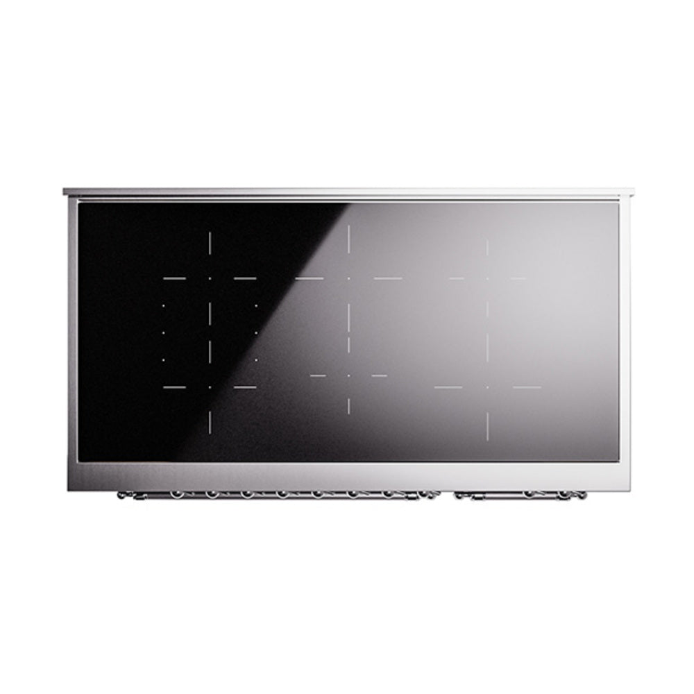 ILVE Nostalgie II Noblesse 48-Inch Induction Range with Solid Door Oven in Midnight Blue with Chrome Trim (UNI486QNMPMBC)