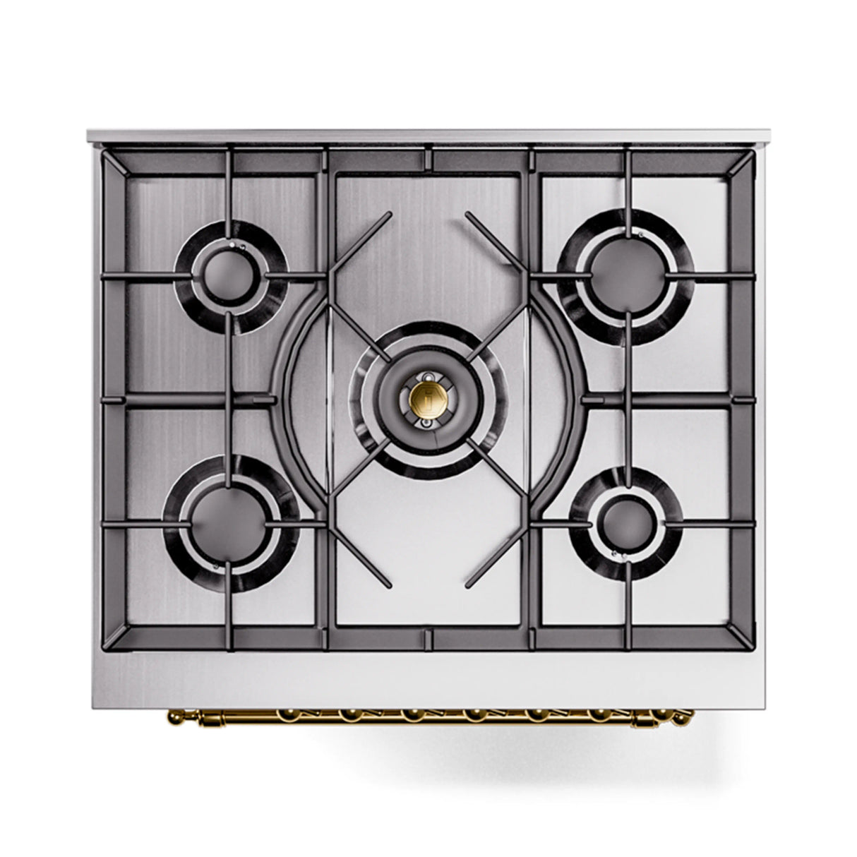 ILVE Nostalgie II 30-Inch Dual Fuel Freestanding Range in Antique White with Brass Trim (UP30NMPAWGLP)