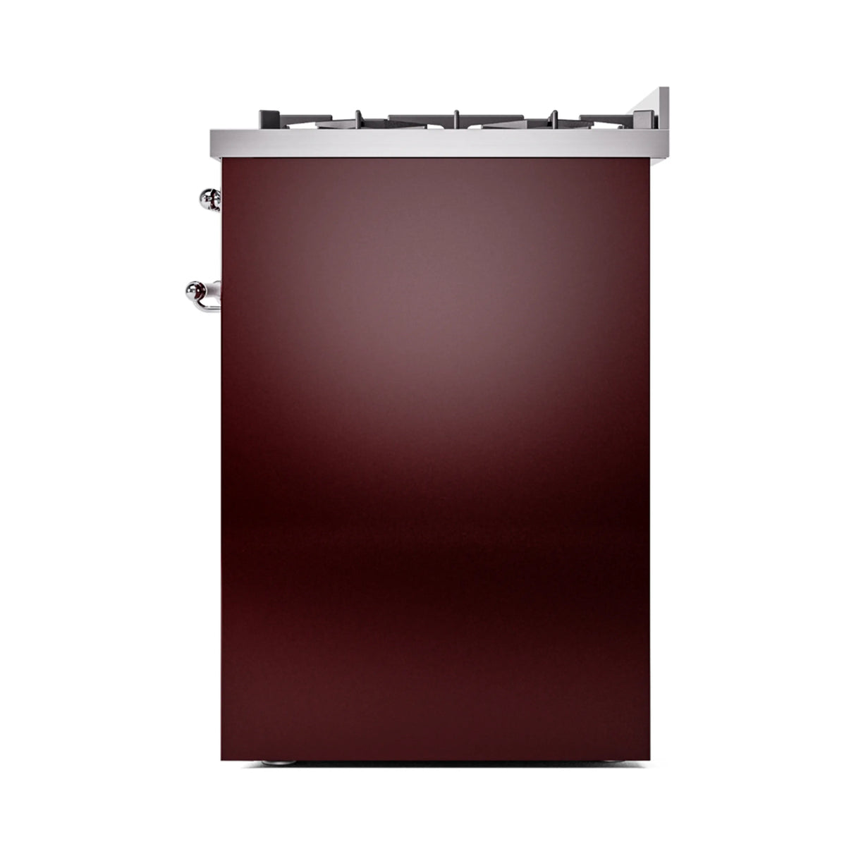 ILVE Nostalgie II 30-Inch Dual Fuel Freestanding Range in Burgundy with Chrome Trim (UP30NMPBUCLP)