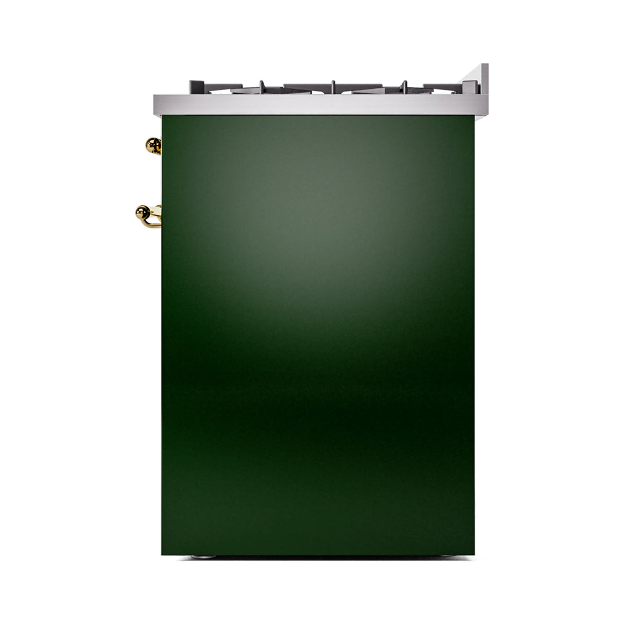 ILVE Nostalgie II 30-Inch Dual Fuel Freestanding Range in Emerald Green with Brass Trim (UP30NMPEGGLP)