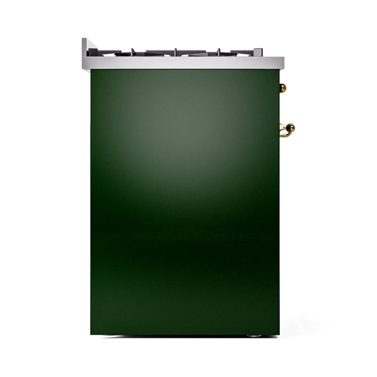 ILVE Nostalgie II 30-Inch Dual Fuel Freestanding Range in Emerald Green with Brass Trim (UP30NMPEGGLP)