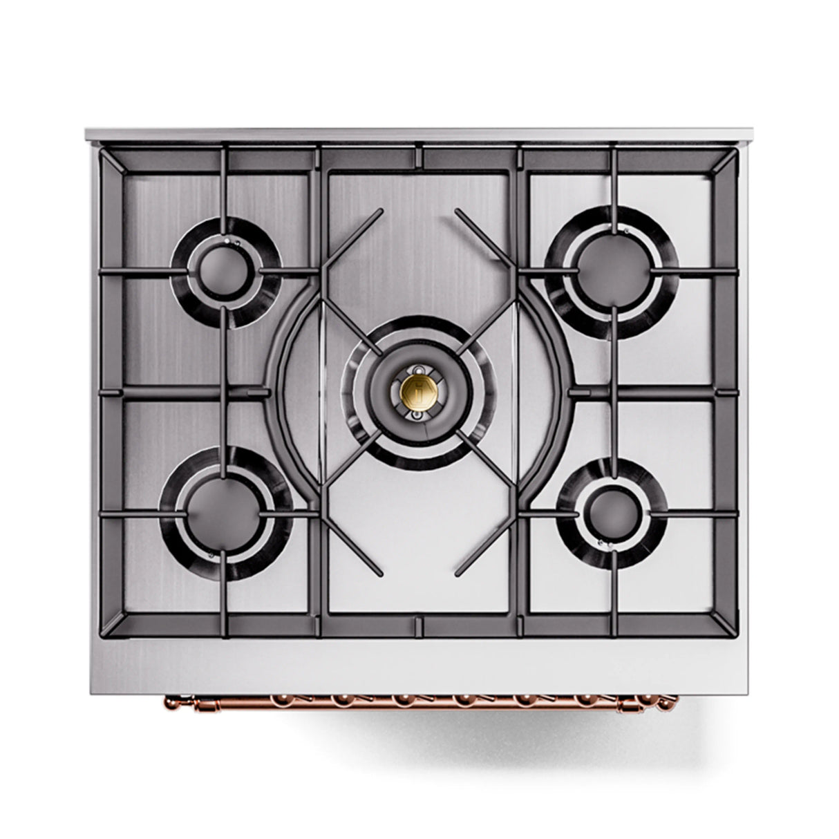 ILVE Nostalgie II 30-Inch Dual Fuel Freestanding Range in Midnight Blue with Copper Trim (UP30NMPMBPLP)