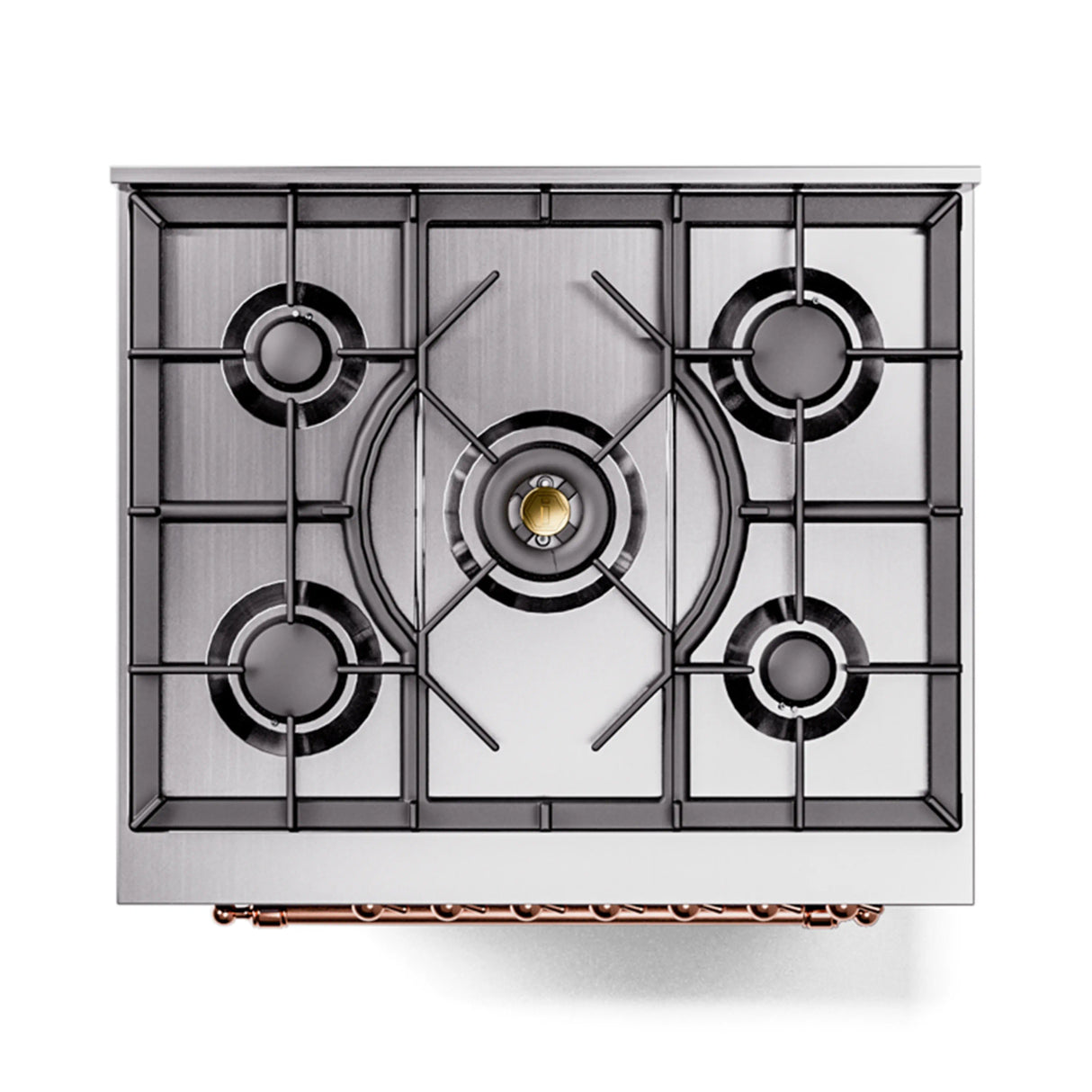 ILVE Nostalgie II 30-Inch Dual Fuel Freestanding Range in Matte Graphite with Copper Trim (UP30NMPMGPLP)