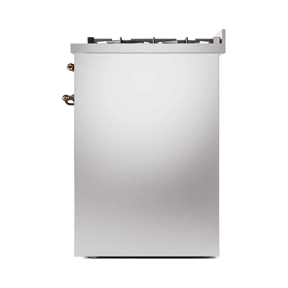ILVE Nostalgie II 30-Inch Freestanding Natural Gas Dual Fuel Range in Stainless Steel with Bronze Trim (UP30NMPSSB)