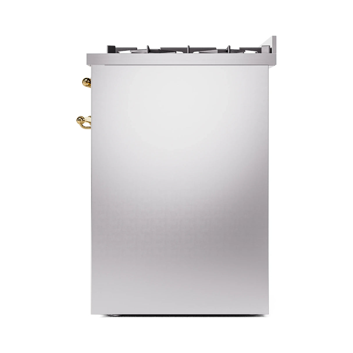ILVE Nostalgie II 30-Inch Freestanding Natural Gas Dual Fuel Range in Stainless Steel with Brass Trim (UP30NMPSSG)