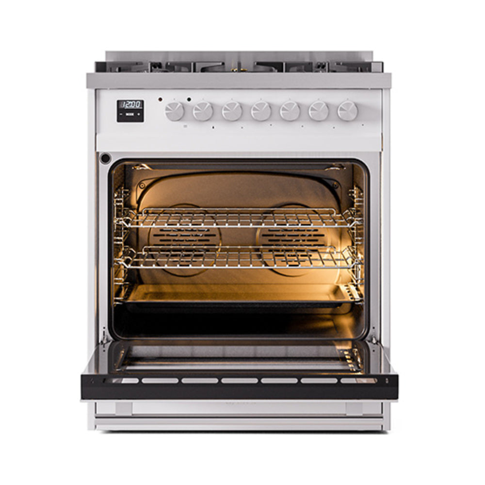 ILVE Professional Plus II 30-Inch Propane Gas Dual Fuel Range with Solid Door in RAL (UP30QMPRALP)