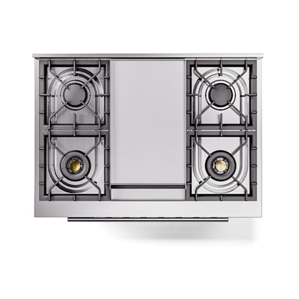 ILVE 36-Inch Professional Plus II Propane Gas Dual Fuel Range with 6 Burners and Solid Door in Glossy Black (UP36FQMPBKLP)