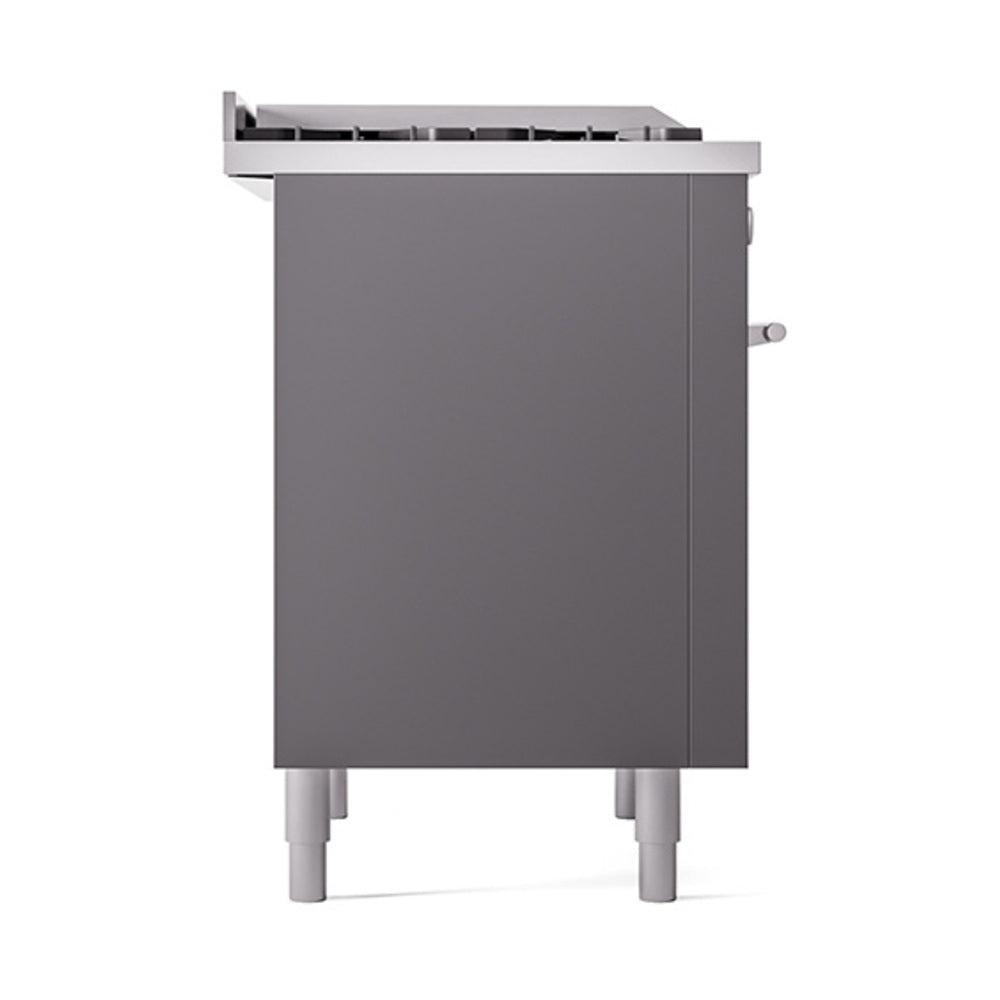 ILVE 36-Inch Professional Plus II Propane Gas Dual Fuel Range with 6 Burners and Solid Door in Matte Graphite (UP36FQMPMGLP)