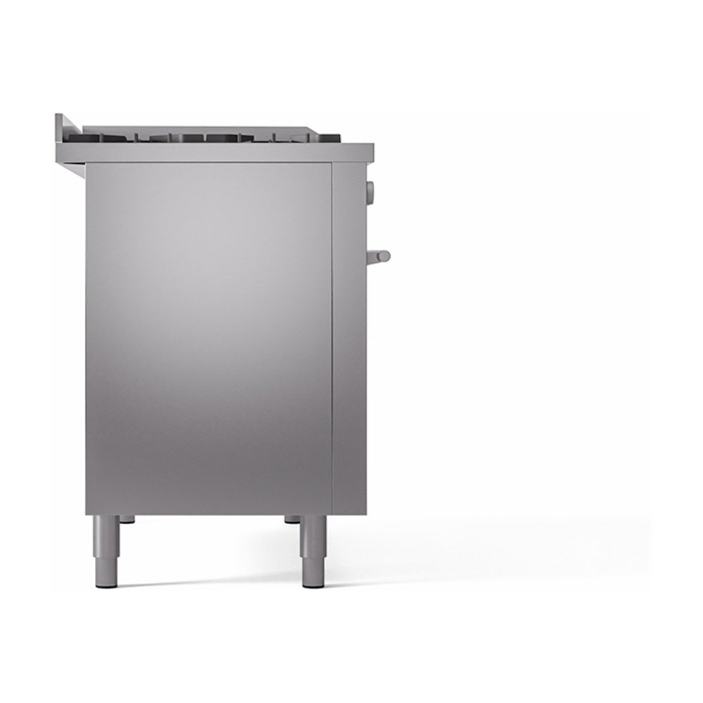 ILVE Professional Plus II 48-inch Propane Gas Dual Fuel Range with 5 Burners, Griddle, & French Top with Solid Door Oven in Stainless Steel (UP48FSQMPSSLP)