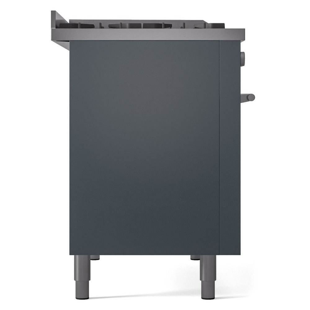 ILVE 48-Inch Professional Plus II Freestanding Natural Gas Dual Fuel Range with 8 Sealed Burner in Blue Grey (UP48FWMPBG)