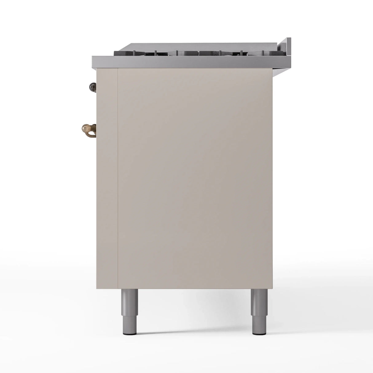 ILVE 60-Inch Nostalgie II Natural Gas Dual Fuel Range with 9 Burners, Griddle and Triple Glass Door Oven in Antique White with Bronze Trim (UP60FNMPAWB)