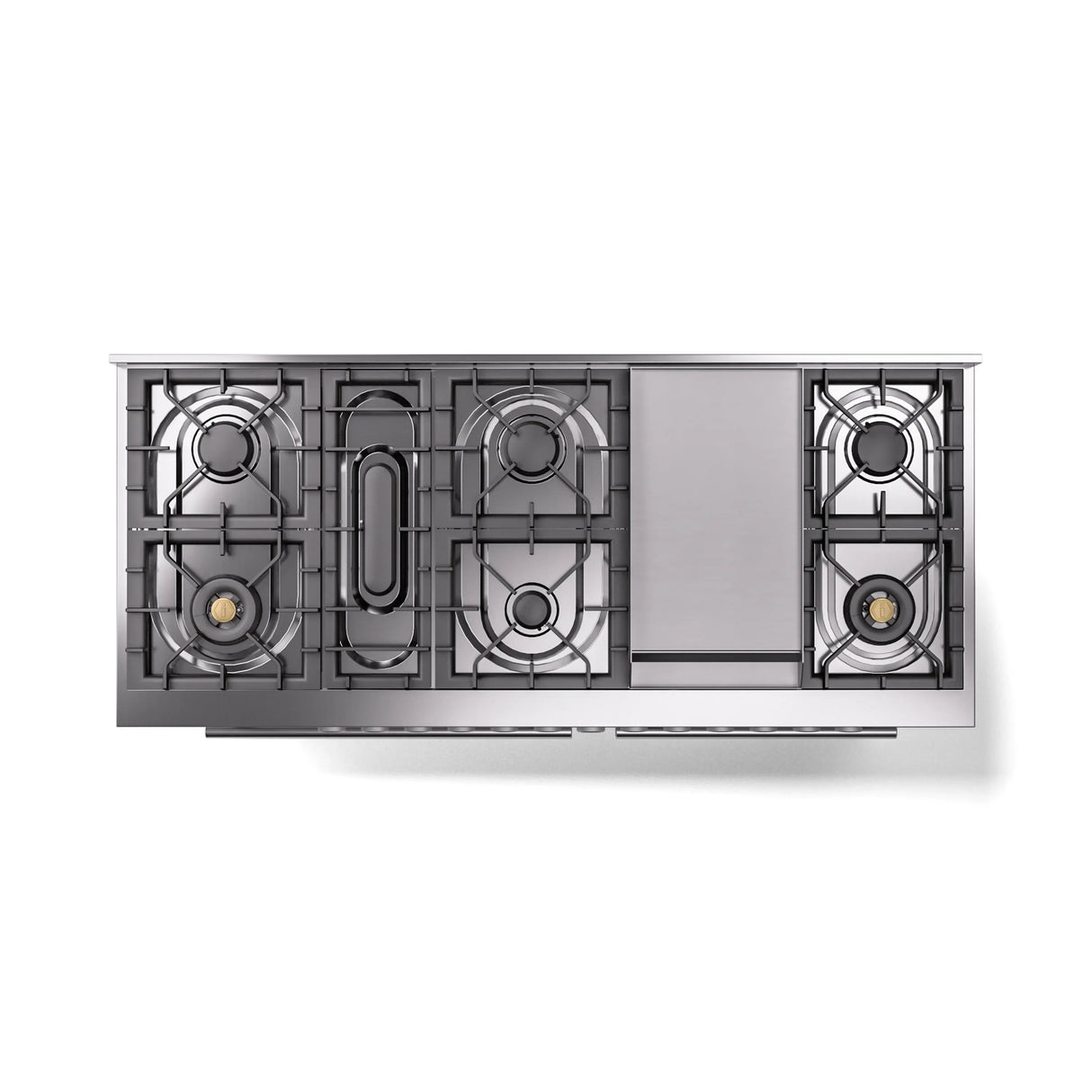 ILVE 60-inch Professional Plus II Natural Gas Dual Fuel Range with 9 Burners, Griddle, and Triple Glass Door Oven in White (UP60FWMPWH)