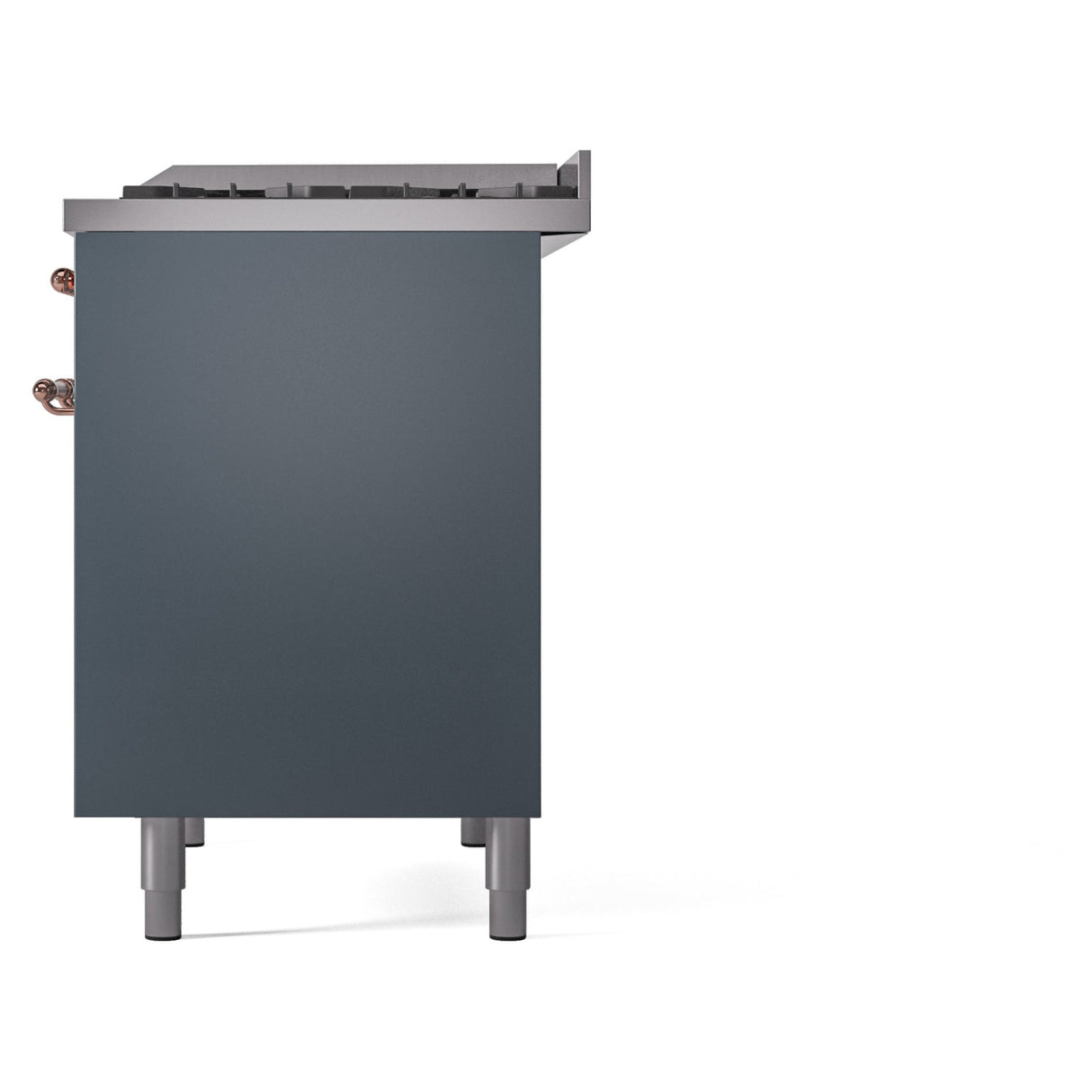 ILVE Nostalgie II 40-Inch Dual Fuel Freestanding Range in Blue Grey with Copper Trim (UPD40FNMPBGPLP)