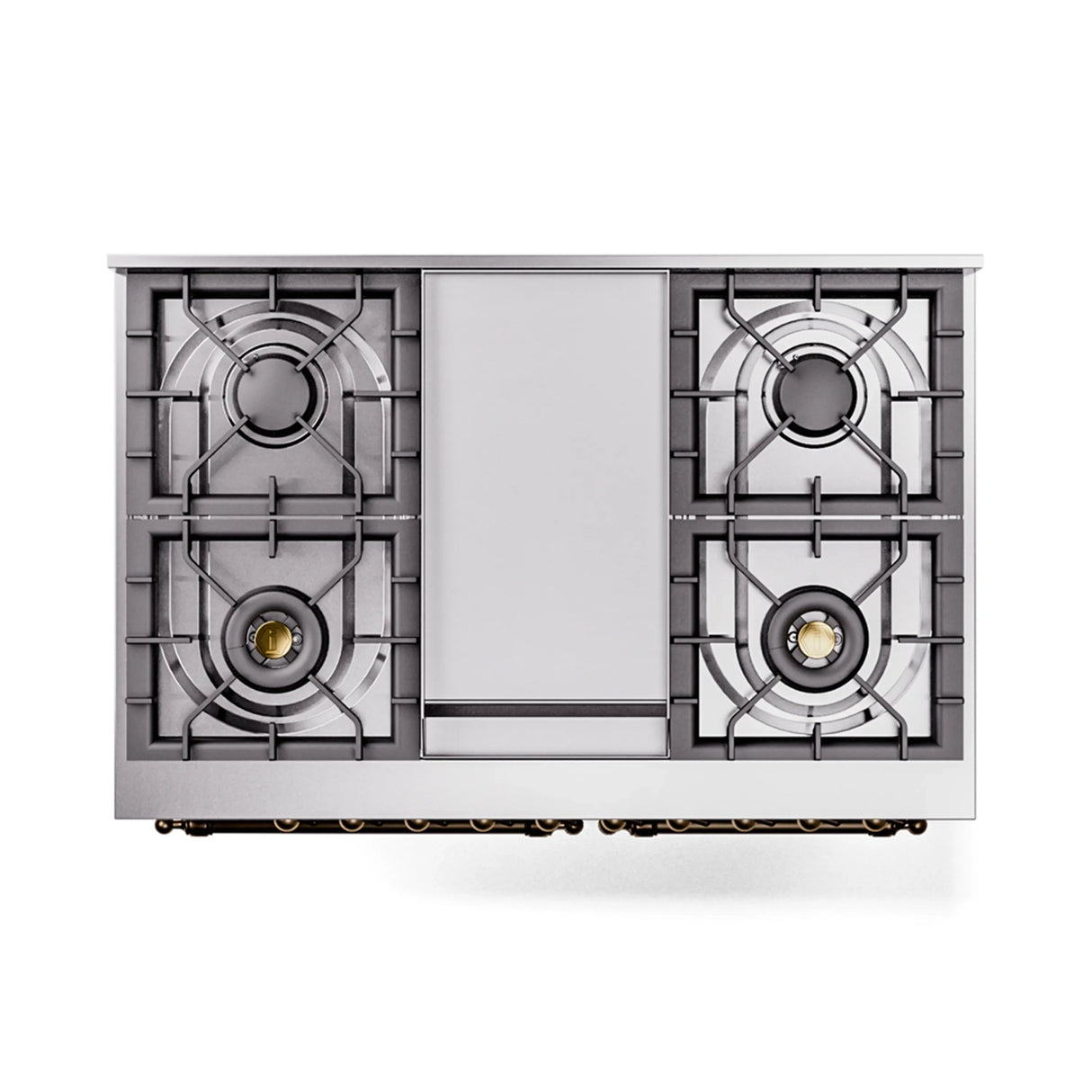 ILVE 40-Inch Nostalgie II Noblesse Propane Gas Dual Fuel Range with Triple Glass Door Oven in Antique White with Bronze Trim (UND40FNMPAWBLP)