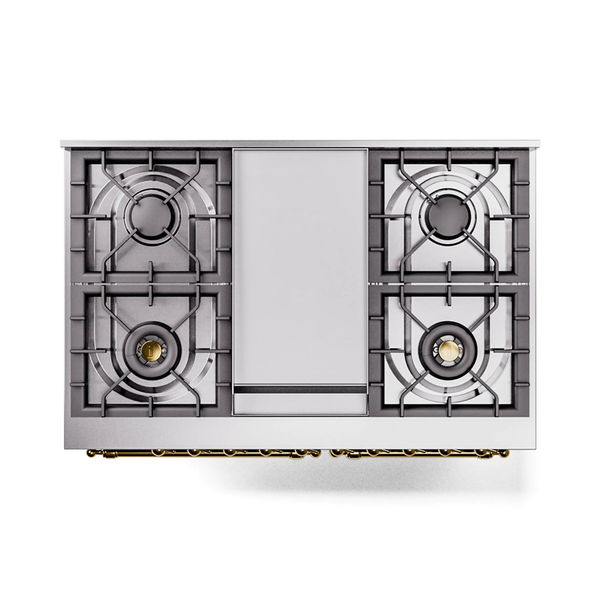 ILVE 40-Inch Nostalgie II Noblesse Natural Gas Dual Fuel Range with Triple Glass Door Oven in Burgundy with Brass Trim (UND40FNMPBUG)