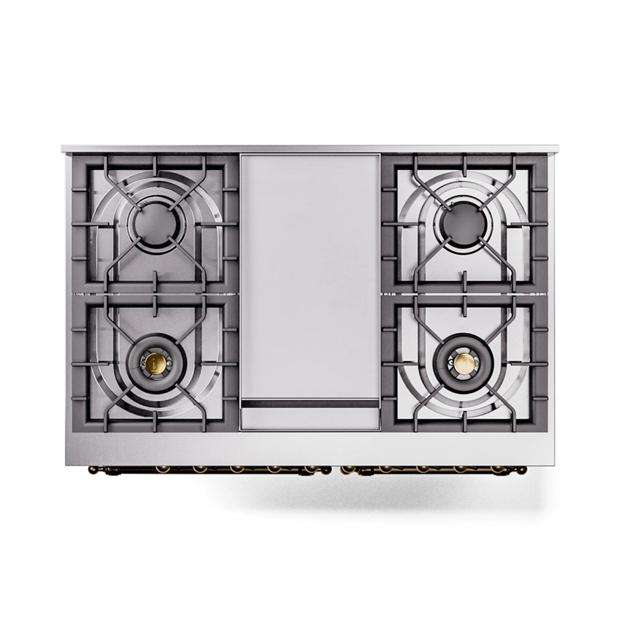 ILVE 40-Inch Nostalgie II Noblesse Propane Gas Dual Fuel Range with Triple Glass Door Oven in Midnight Blue with Bronze Trim (UND40FNMPMBBLP)