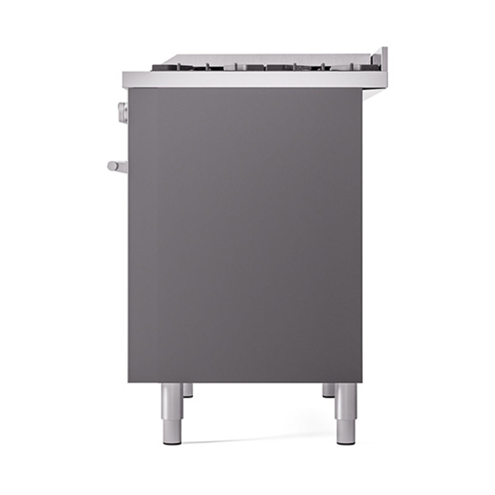 ILVE 40-inch Professional Plus II Propane Gas Dual Fuel Range with Solid Door Oven in Matte Graphite (UPD40FQMPMGLP)