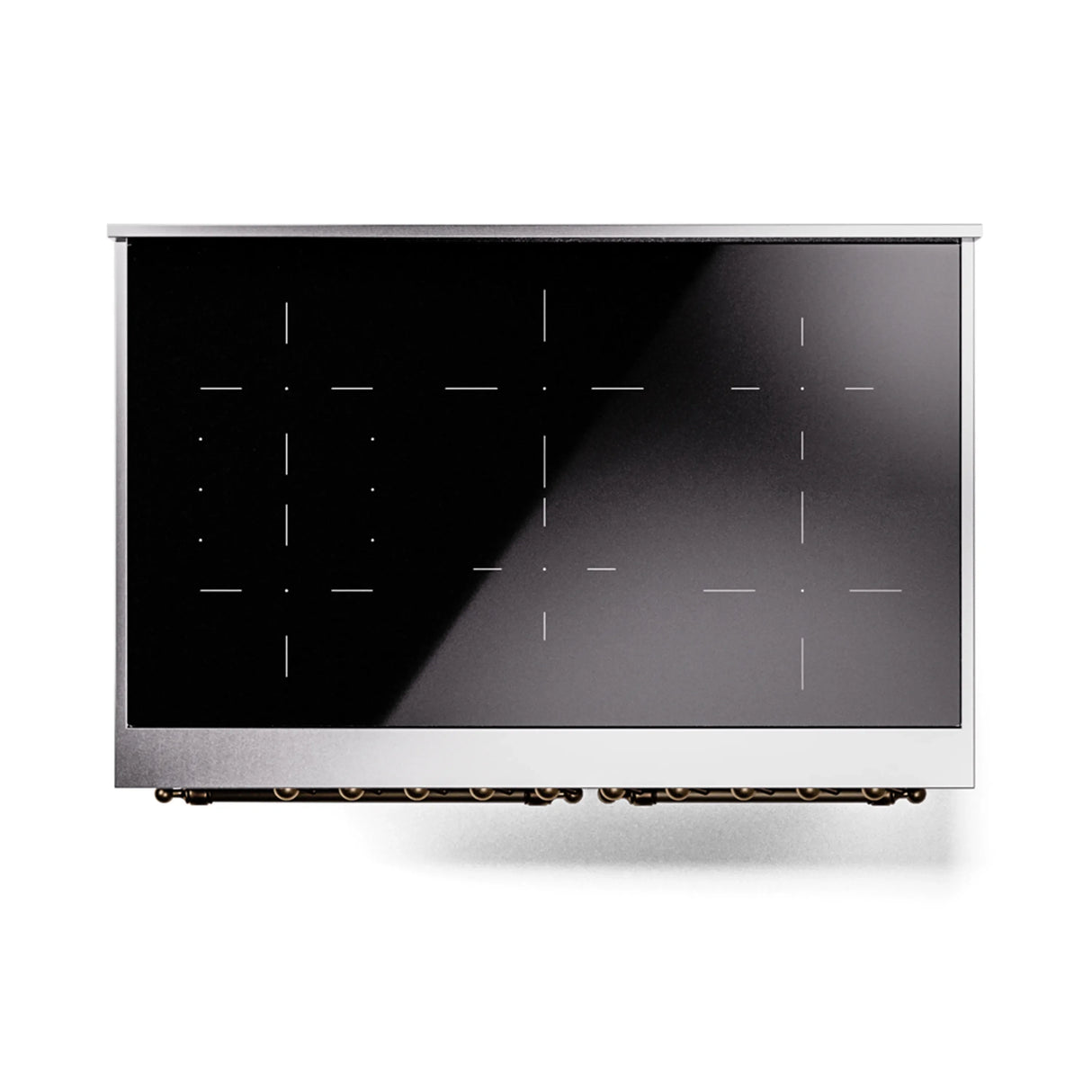ILVE 40-Inch Nostalgie II Noblesse Induction Range with Triple Glass Door in Glossy Black with Bronze Trim (UNDI406NMPBKB)