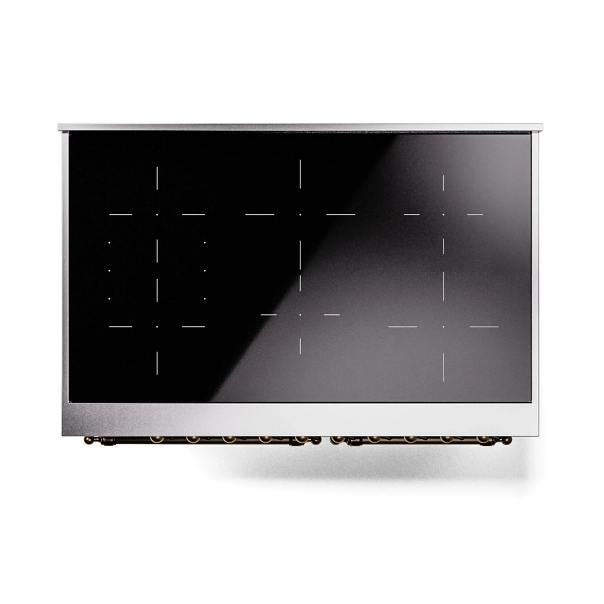 ILVE 40-Inch Nostalgie II Noblesse Induction Range with Triple Glass Door in Burgundy with Bronze Trim (UNDI406NMPBUB)