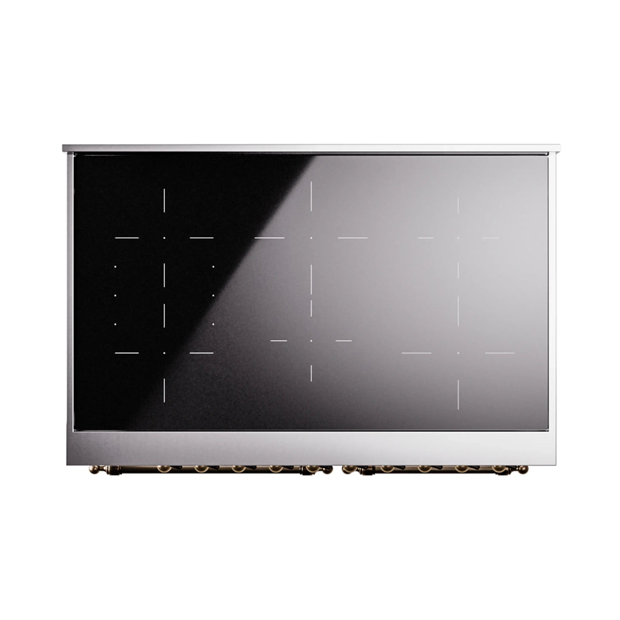 ILVE 40-Inch Nostalgie II Noblesse Induction Range with Triple Glass Door in White with Bronze Trim (UNDI406NMPWHB)