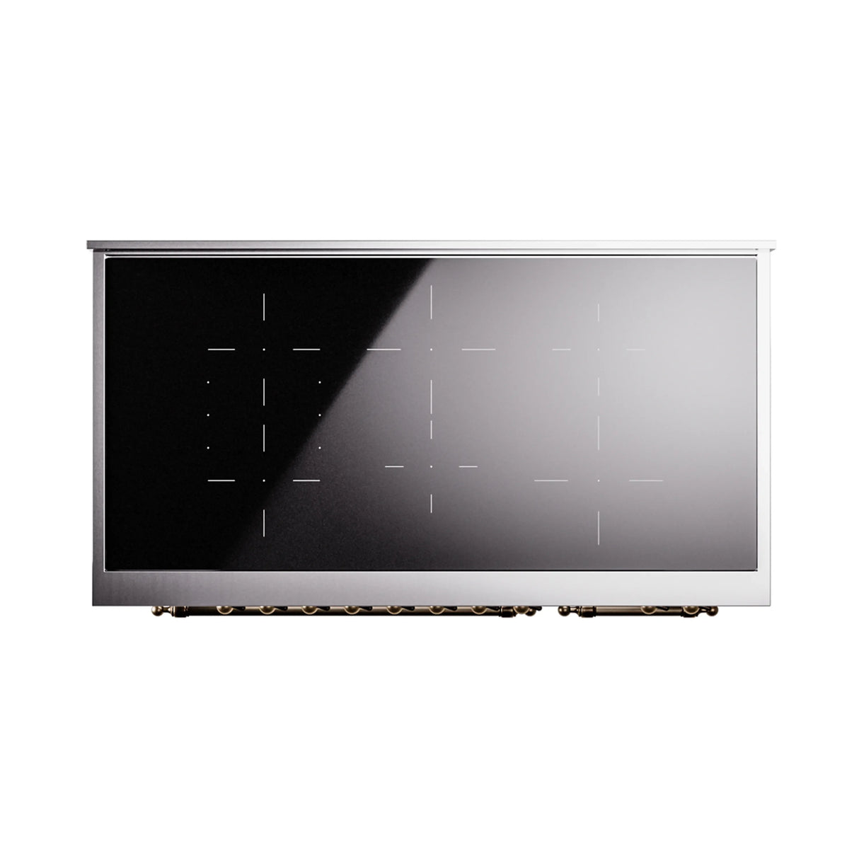ILVE Nostalgie II Noblesse 48-Inch Induction Range with Triple Glass Door in White with Bronze Trim (UNI486NMPWHB)