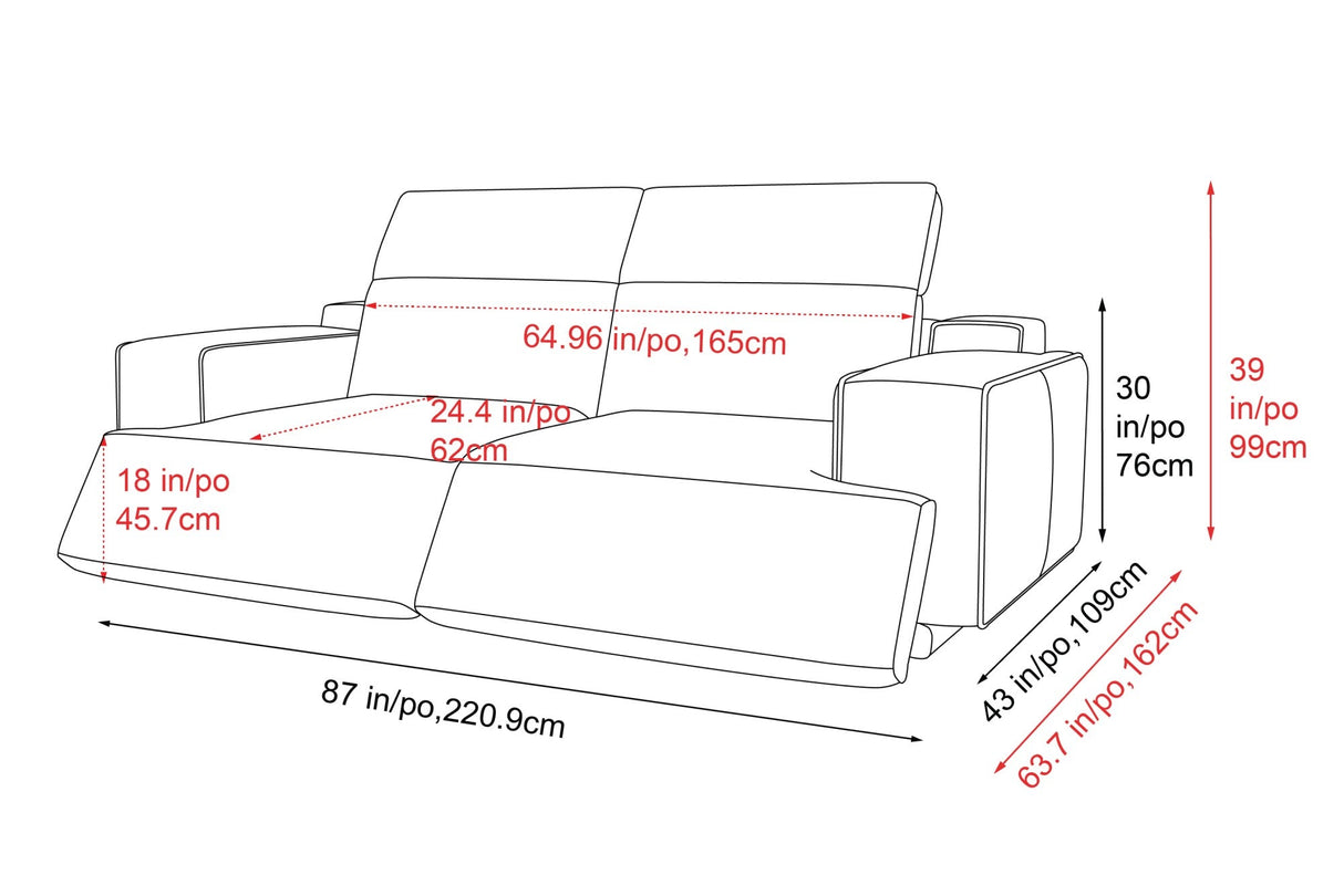 Valentina Leather Recliner Sofa