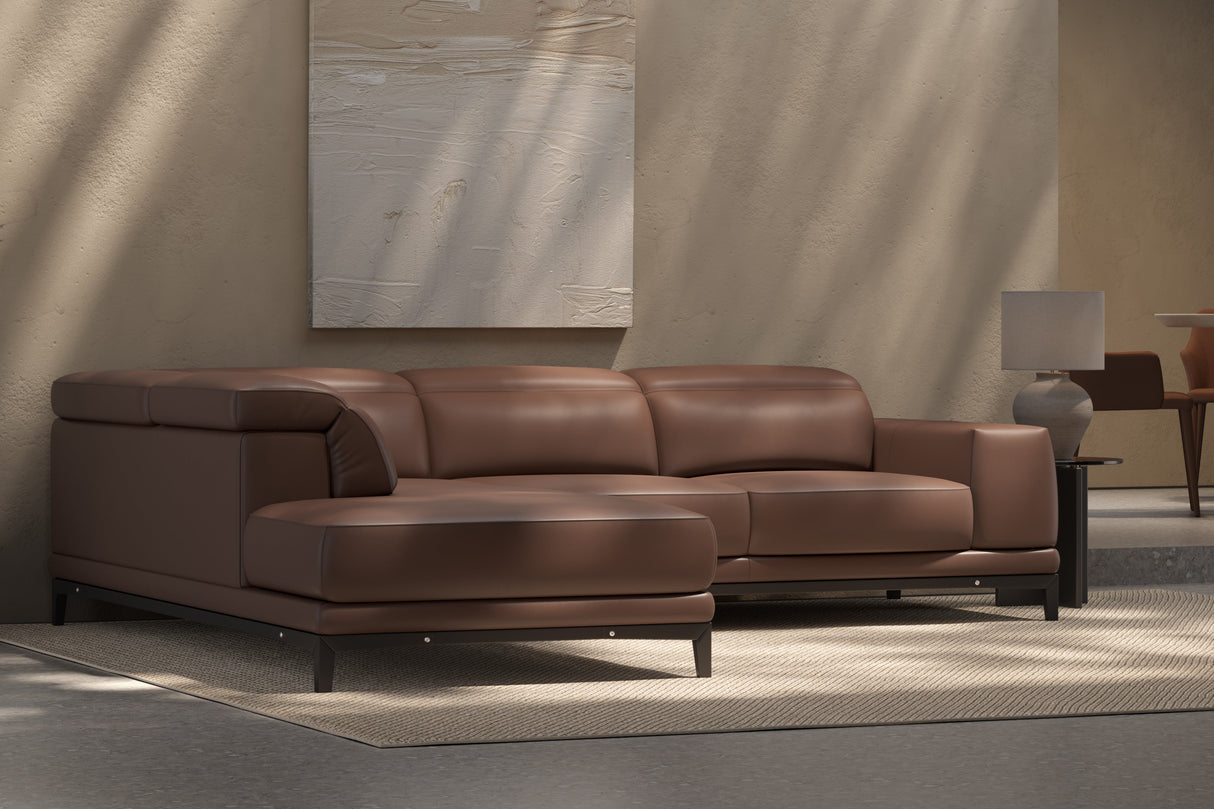 Valletta Leather Corner Sectional Sofa
