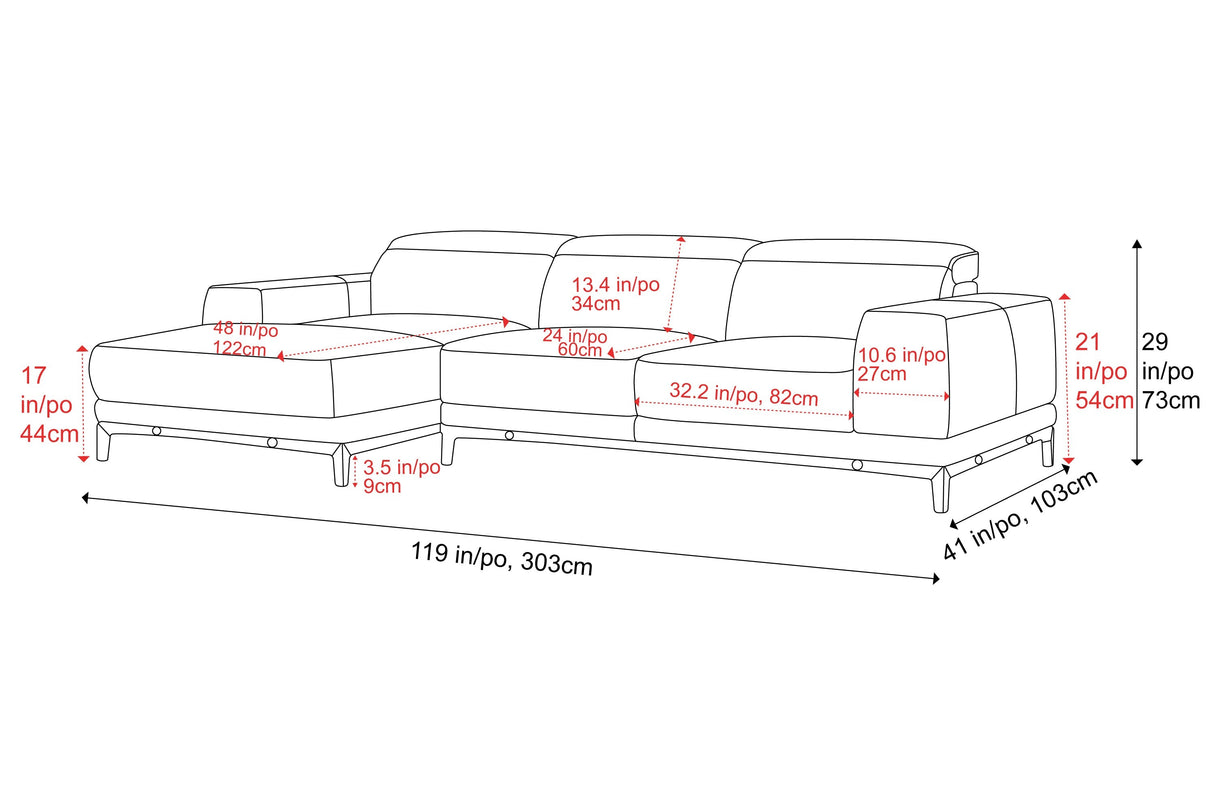 Valletta Leather Sectional Sofa