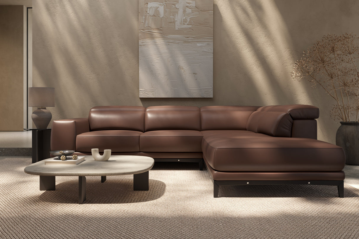 Valletta Leather Corner Sectional Sofa