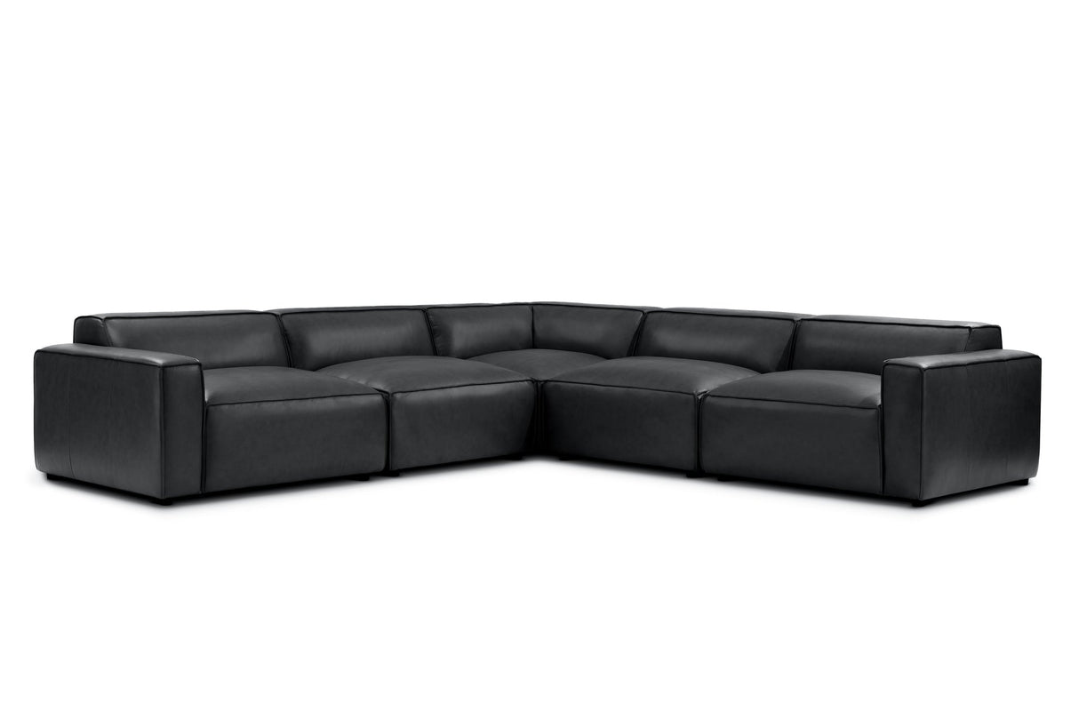 Nathan Leather Theater Lounge Modular Sofa