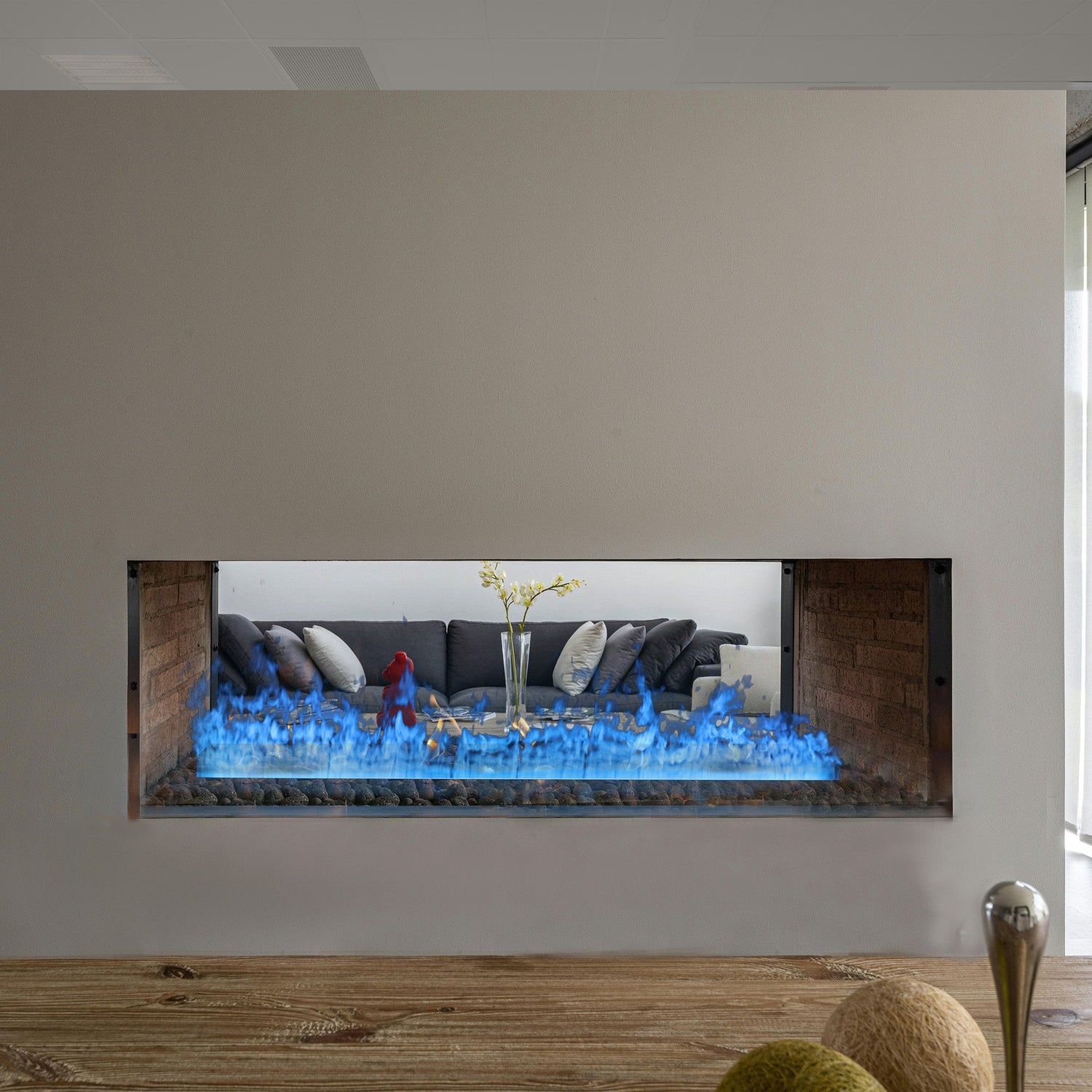 Litedeer Homes Mercury 60-inch 3D  Water Vapor Fireplace with Smart Fireplace App, Multi-colour Flame, Remote Control (Model: VEW60A or VEW60M)