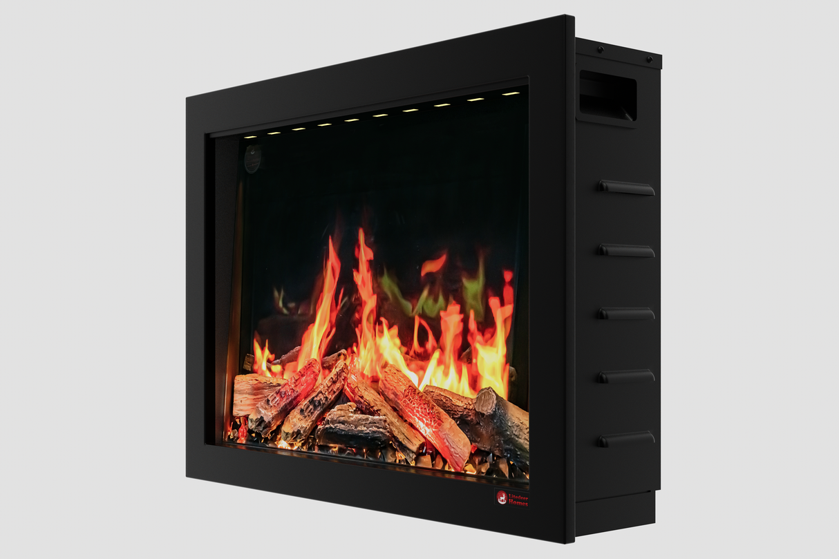 2025 New LiteStar ZEF32X – 32-inch Smart Electric Fireplace Insert Multi-Flame Style | Breathing Logs | Smart App | 5 Unique Flame Colors | Adjustable Crackling Sounds