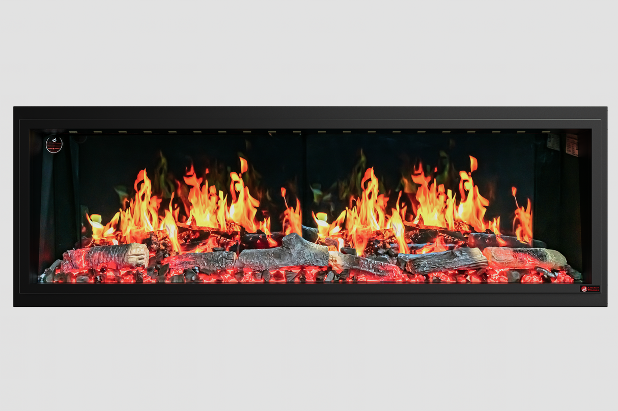 2025 New Litedeer Homes Latitude II 68" Smart Wall Mount Electric Fireplace with App Crushed Ice Rocks & Remote - ZEF68XC