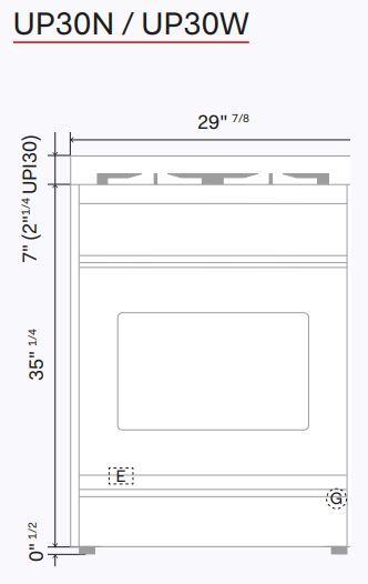ILVE Nostalgie II 30-Inch Freestanding Natural Gas Dual Fuel Range in RAL with Brass Trim (UP30NMPRAG)