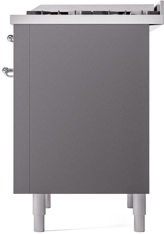 ILVE Nostalgie II 36-Inch Dual Fuel Freestanding Range in Matte Graphite with Chrome Trim (UP36FNMPMGCLP)