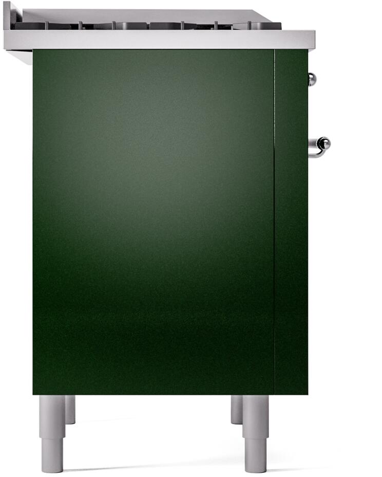 ILVE Nostalgie II 36-Inch Dual Fuel Freestanding Range in Emerald Green with Chrome Trim (UP36FNMPEGCLP)