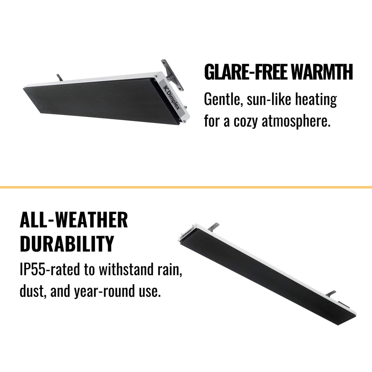 Dimplex DLW 70" Black Long Wave Radiant Electric Heater For Outdoor And Indoor, 3200W (SAK89384)