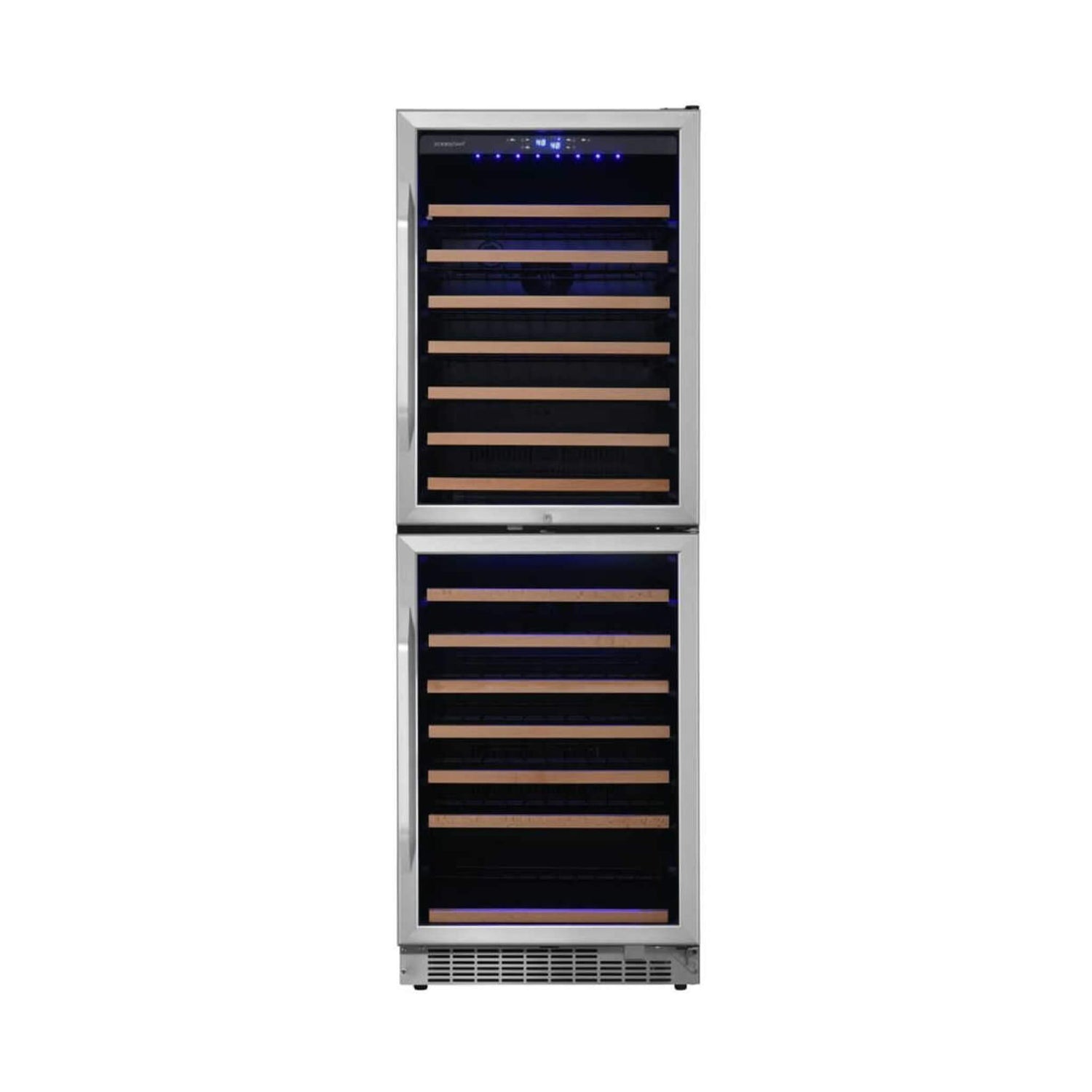 Edgestar 142 Bottle Built-In Dual Zone Double Door Wine Cooler With Door Lock, 24" (SAK30742)