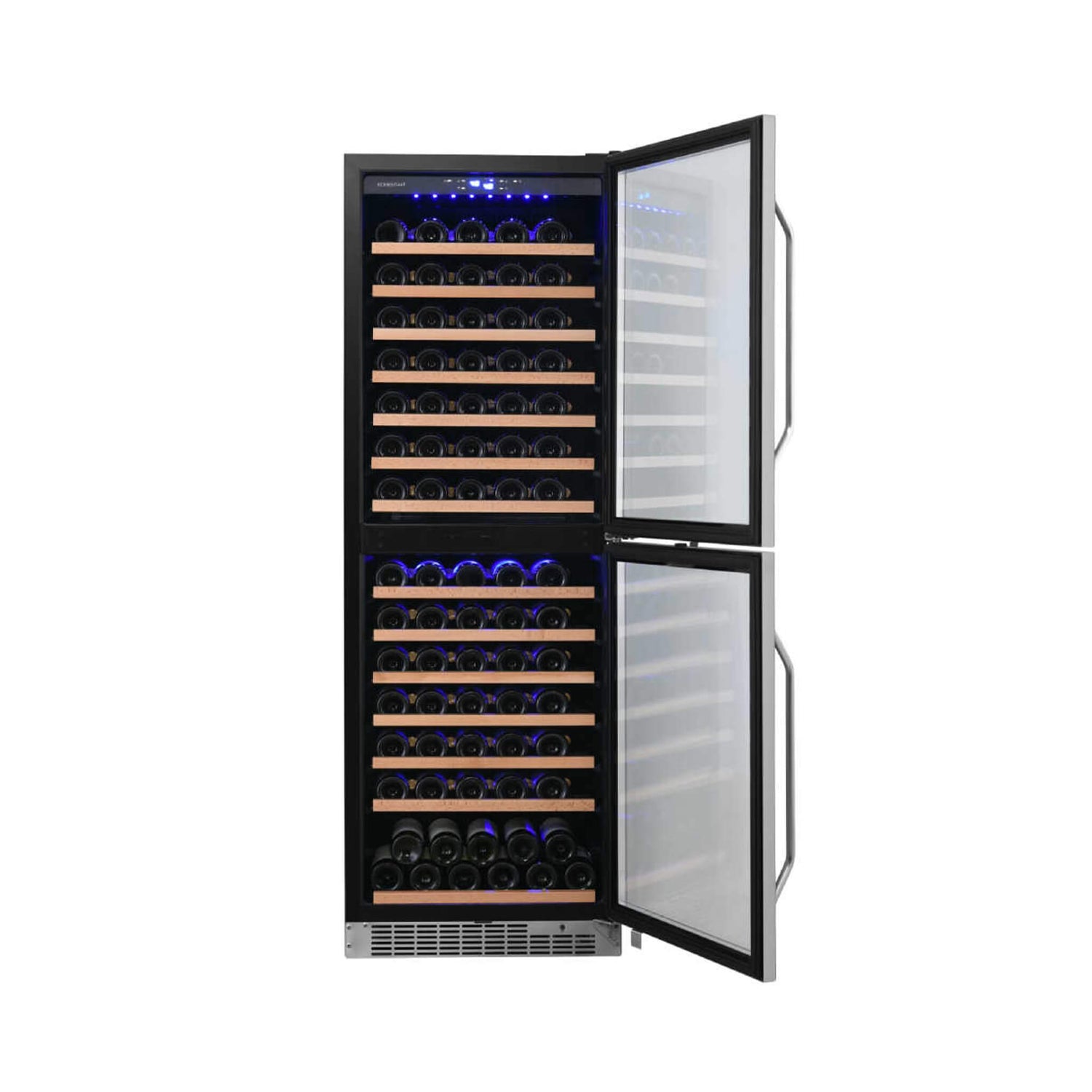 Edgestar 142 Bottle Built-In Dual Zone Double Door Wine Cooler With Door Lock, 24" (SAK30742)